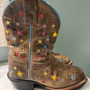 Dan Post Starlett Brown Leather Cowboy Western Boots Girls Size 10 D